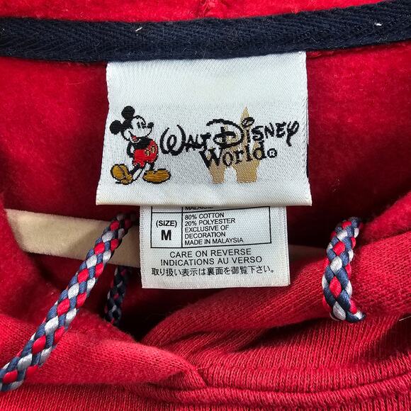 Walt Disney World Sweatshirt Hoodie Sweater Red 1971 Vintage Mickey Mouse - Picture 7 of 13